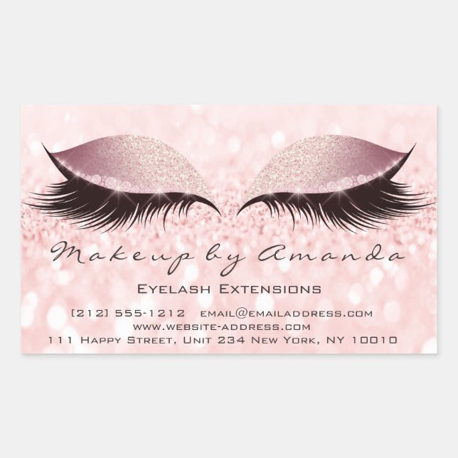 Eyelash Extension Makeup Beauty Salon Pink Blush Sticker (Front)