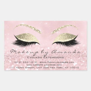 Eyelash Extension Makeup Beauty Salon Pink Gold1 Sticker