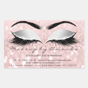 Eyelash Extension Makeup Beauty Salon Pink Grey Sticker