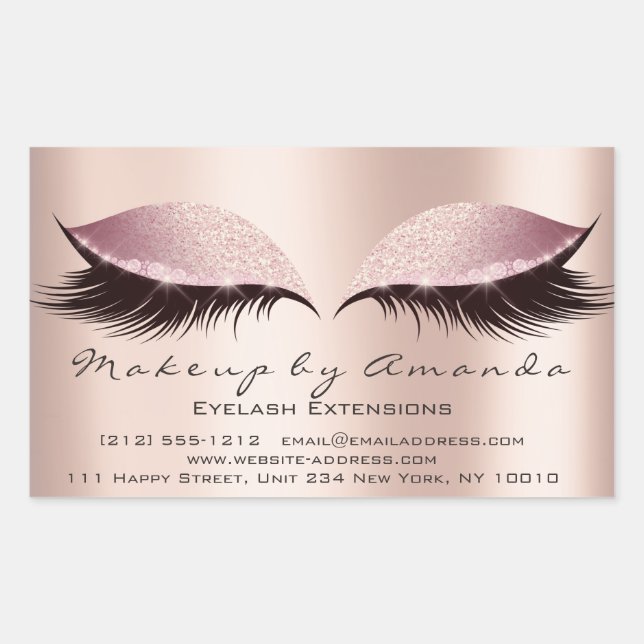Eyelash Extension Pink Makeup Artist Beauty Salon Sticker (Front)