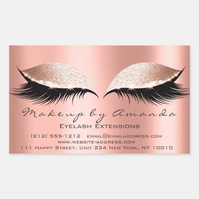 Eyelash Extension Pink Makeup Coral Beauty Salon Sticker (Front)