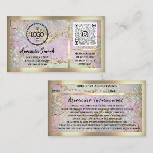 Eyelash Extension QRCode Logo Holograph Gliitter Business Card