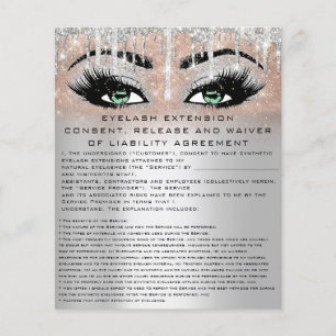 EYELASH EXTENSION RELEASE WAIVER Green Eye Flyer
