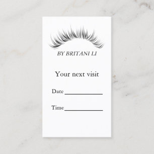 eyelash extension Salon Appointment card