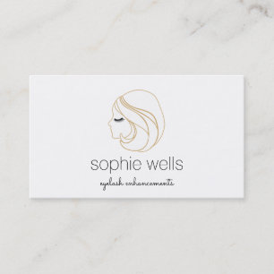 EyeLash Extensions and False Eyelashes White Business Card