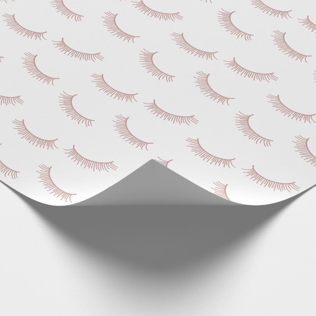 Eyelash Extensions Cute Pink Lashes Makeup Lover Wrapping Paper (Corner)