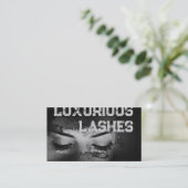 Eyelash Extensions Dark Strokes Bold Drama Look Business Card (Standing Front)
