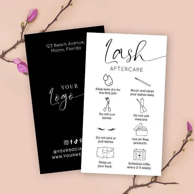 Eyelash Extensions Instructions Minimalist Lash Business Card (Creator Uploaded)
