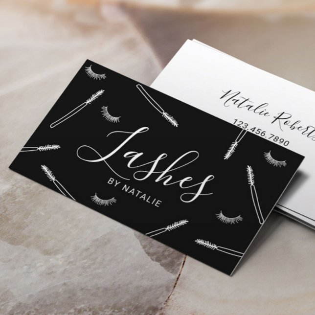 Eyelash Extensions Lash Bar Minimal Makeup Artist Business Card (Creator Uploaded)