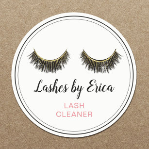 Eyelash Extensions Lash Cleaner Classic Round Sticker