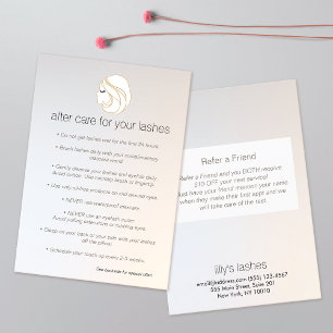 Eyelash Extensions Lash Girl After Care Referral Card
