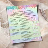 Eyelash Extensions Liability Waiver Holographic