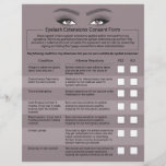 Eyelash Extensions Liability Waiver Lash Salon Flyer<br><div class="desc">Eyelash Extension Liability Waiver & Release Form Flyers.</div>