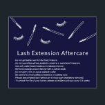 Eyelash Extensions Makeup Artist Navy Aftercare Flyer<br><div class="desc">Cute Hand-drawn Minimalist Eyelash Extension Aftercare Cards.</div>