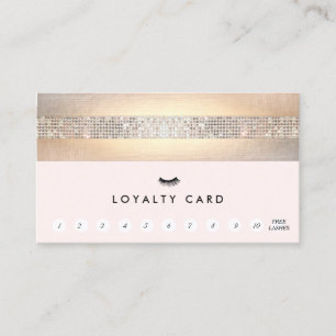 EyeLash Extensions Pink Customer Loyalty 11 Punch Card