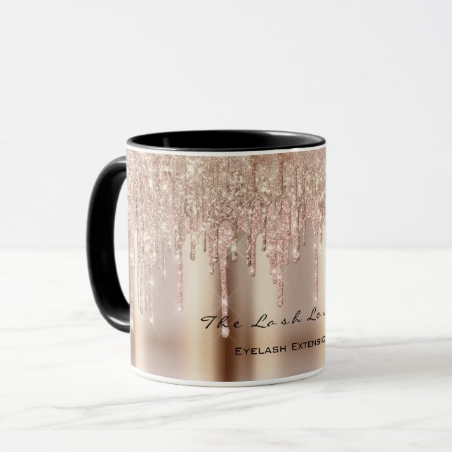 Eyelash Extention Beauty Rose Gold Makeup Artist  Mug (Front Left)