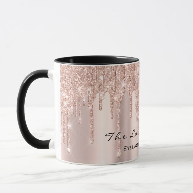 Eyelash Extention Beauty Studio Rose Spark Glitter Mug (Left)