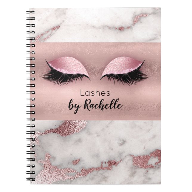 Eyelash Lashes Makeup Blush Pink Notebook (Front)