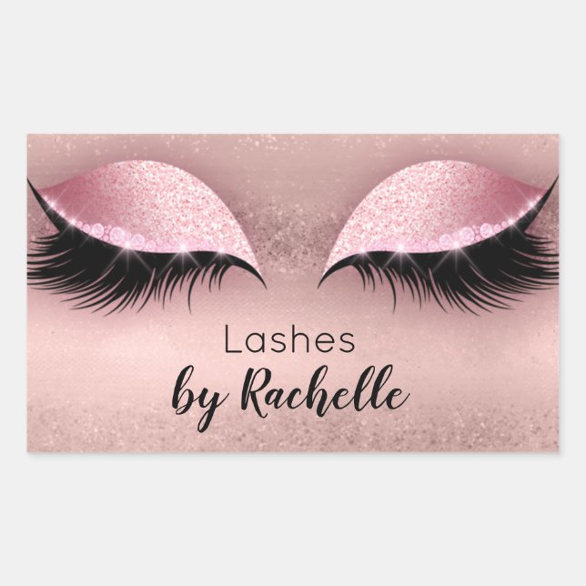 Eyelash Lashes Makeup Blush Pink Sticker (Front)