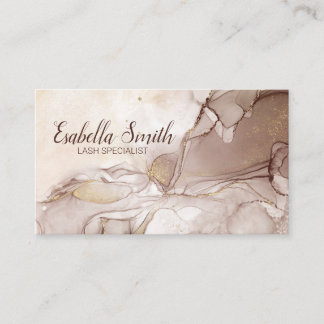 Eyelash Technician Gold Glitter and Marble Business Card