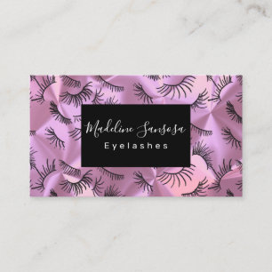 Eyelash Technician Pink Silk Business Card