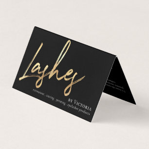 Eyelashes Aftercare Loyalty Gold Foil All In One Business Card