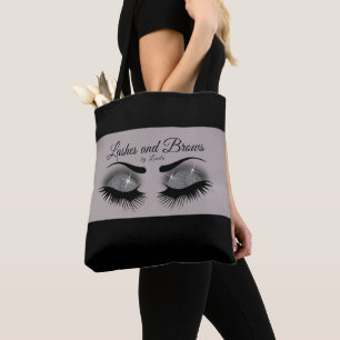 Eyelashes and Brows - Smokey Grey Silver Tote Bag