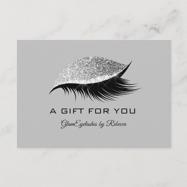 Eyelashes Beauty Glitter Makeup Gift Certificate (Front)