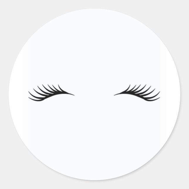 Eyelashes Classic Round Sticker (Front)