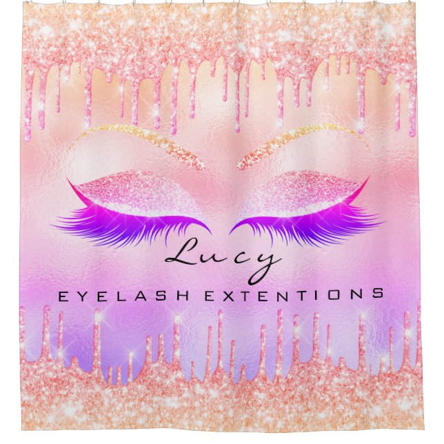 Eyelashes Extension Pink Holograph Glitter Spark (Front)