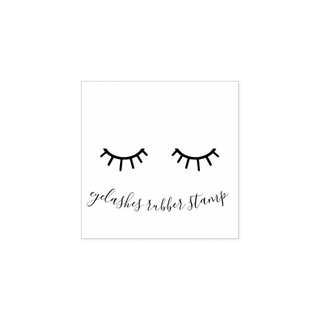 Eyelashes Girly Make Up Rubber Stamp (Imprint)