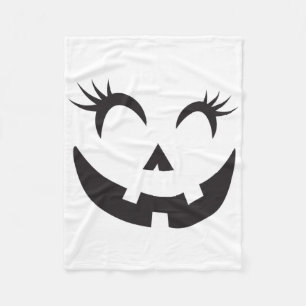 Eyelashes - Halloween Outfit Pumpkin Face Costume  Fleece Blanket