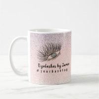 Eyelashes Hand Drawn Salon Business Glitter 