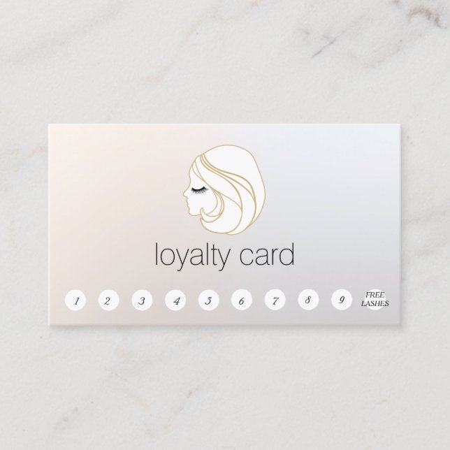 EyeLashes Lash Extension Customer Loyalty 10 Punch Card (Front)