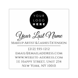 Eyelashes Makeup Artist Custom Logo Name Rubber Stamp