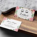 Eyelashes Makeup Artist Romantic Floral Wrapping Business Card<br><div class="desc">This card features a delicate floral wrapping design that exudes romance and sophistication. It's an ideal choice for bridal makeup artists,  beauty consultants,  or professionals who specialize in enhancing clients' natural features. The eyelash motif on the card highlights your expertise in eyelash extensions or makeup applications.</div>