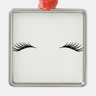 Eyelashes Metal Ornament