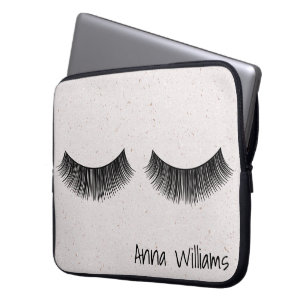 Eyelashes on Terrazzo Pattern Laptop Sleeve