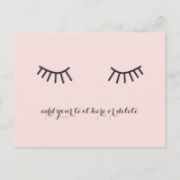 eyelashes postcard, cute face thank you card