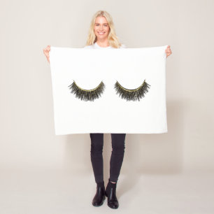 Eyelashes Print Lashes Fleece Blanket