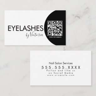  Eyelashes Salon Beauty  Eyelashes QR CODE    Business Card