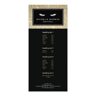 Eyelashes with Gold Glitter Rack Card
