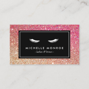 Eyelashes with Red/Bronze Glitter Business Card