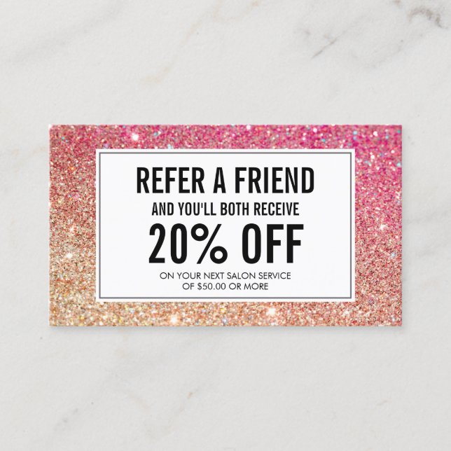 Eyelashes with Red/Bronze Glitter Salon Referral (Front)
