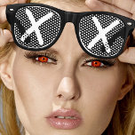 Eyeless XX eyes retro Shades /Fun Party Sunglasses<br><div class="desc">Party Sunglasses: Classic retro party shades with text "X X" Eyeless,  Cross out eyes XX - fun fashion,  college party,  secret Santa,  office celebrations / night out</div>