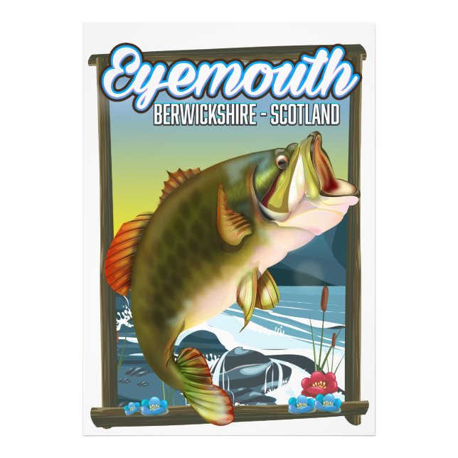 Eyemouth Berwickshire Scotland fishing poster. Photo Print (Front)