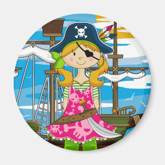Eyepatch Pirate Girl Magnet