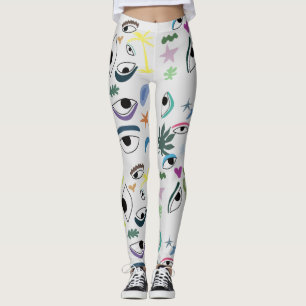 Eyes Abstract Art Pattern Leggings