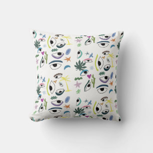Eyes Abstract Art Pattern Throw Pillow
