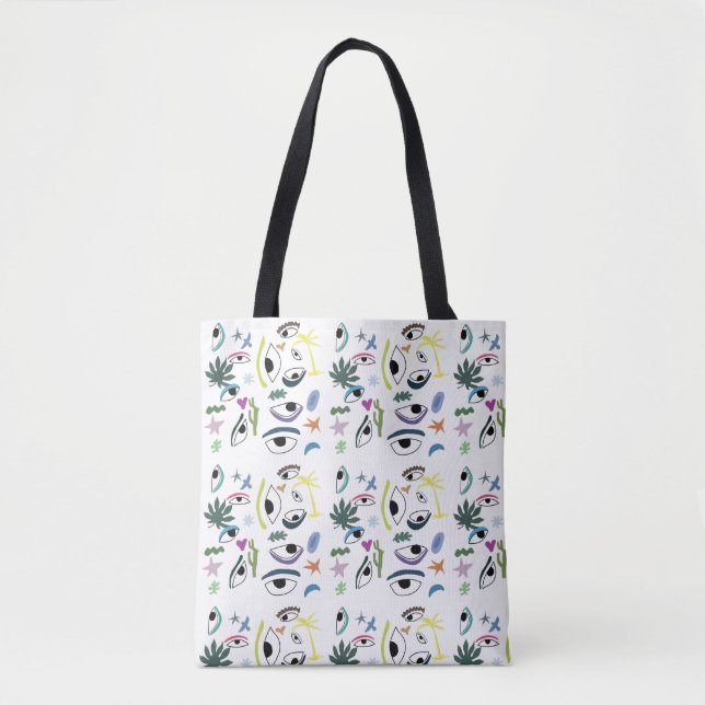Eyes Abstract Modern Pattern Design  Tote Bag (Front)